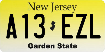 NJ license plate A13EZL