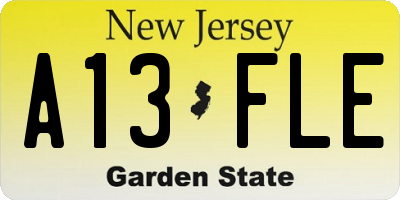 NJ license plate A13FLE