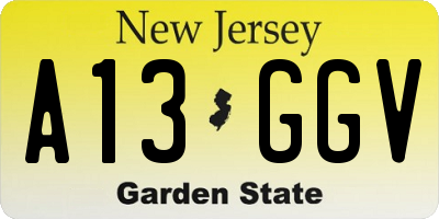 NJ license plate A13GGV
