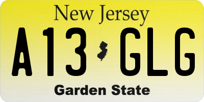 NJ license plate A13GLG