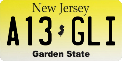 NJ license plate A13GLI