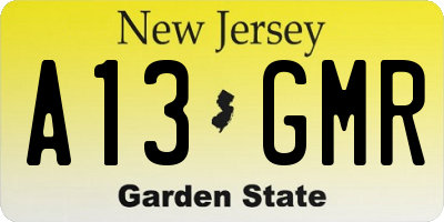 NJ license plate A13GMR