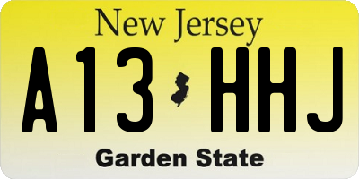 NJ license plate A13HHJ