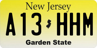 NJ license plate A13HHM