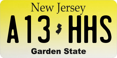 NJ license plate A13HHS