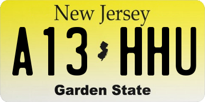 NJ license plate A13HHU