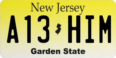 NJ license plate A13HIM