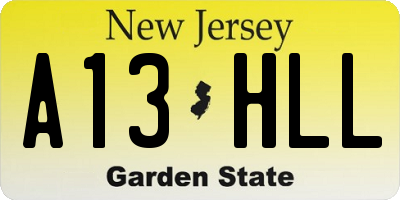 NJ license plate A13HLL