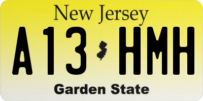 NJ license plate A13HMH