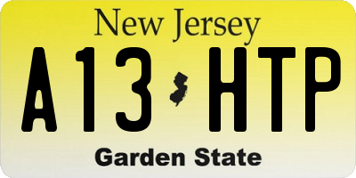NJ license plate A13HTP