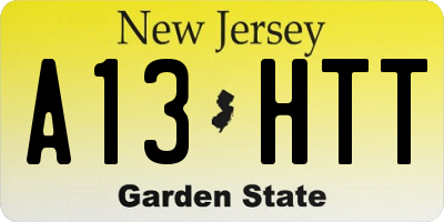 NJ license plate A13HTT