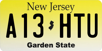 NJ license plate A13HTU