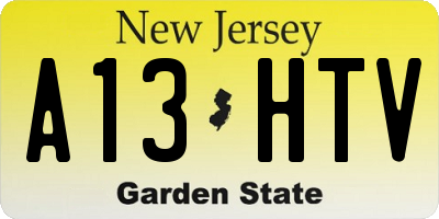 NJ license plate A13HTV