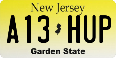 NJ license plate A13HUP