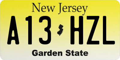 NJ license plate A13HZL