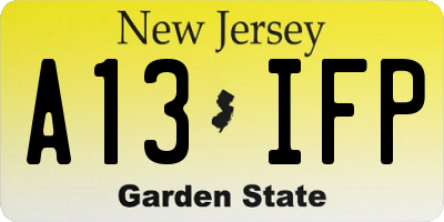 NJ license plate A13IFP