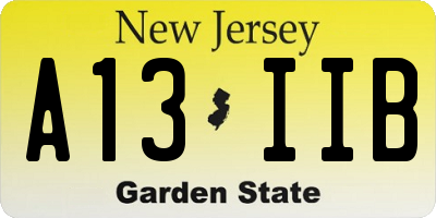 NJ license plate A13IIB
