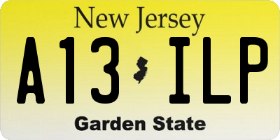 NJ license plate A13ILP