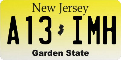 NJ license plate A13IMH