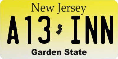 NJ license plate A13INN