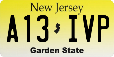 NJ license plate A13IVP