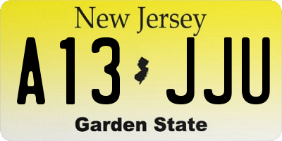 NJ license plate A13JJU