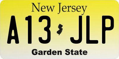 NJ license plate A13JLP