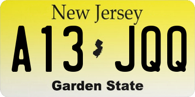 NJ license plate A13JQQ