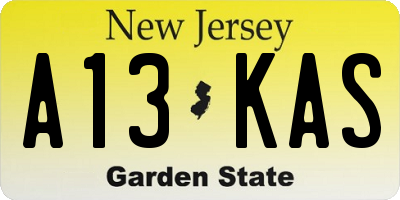 NJ license plate A13KAS