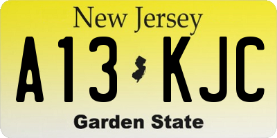 NJ license plate A13KJC