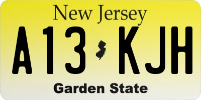 NJ license plate A13KJH