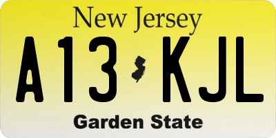 NJ license plate A13KJL
