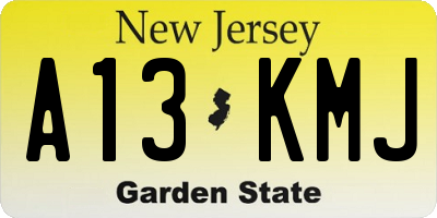 NJ license plate A13KMJ