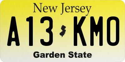 NJ license plate A13KMO