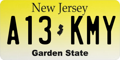 NJ license plate A13KMY