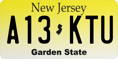 NJ license plate A13KTU
