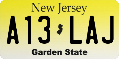 NJ license plate A13LAJ