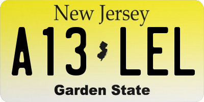 NJ license plate A13LEL