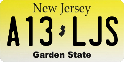 NJ license plate A13LJS