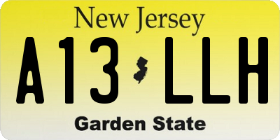 NJ license plate A13LLH