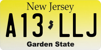 NJ license plate A13LLJ