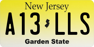 NJ license plate A13LLS