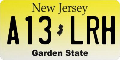 NJ license plate A13LRH