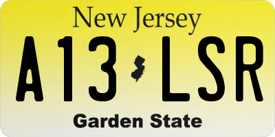 NJ license plate A13LSR