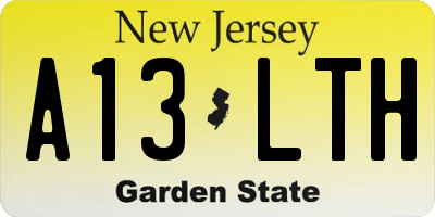 NJ license plate A13LTH
