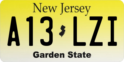 NJ license plate A13LZI