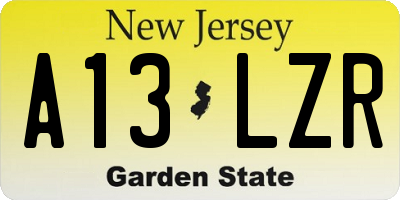 NJ license plate A13LZR