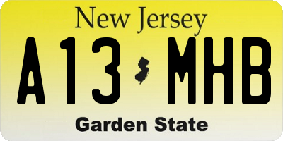 NJ license plate A13MHB