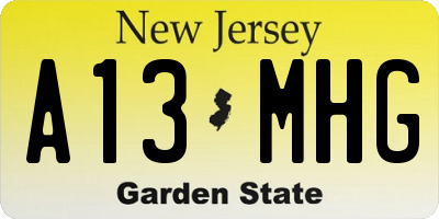 NJ license plate A13MHG