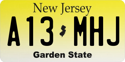 NJ license plate A13MHJ